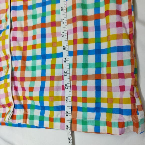 Print Fresh x Oh Joy! Rainbow Plaid Organic Cotton Pajama Top Small - Picture 11 of 11